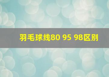 羽毛球线80 95 98区别